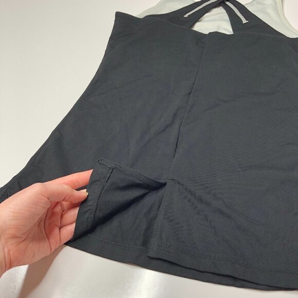 𝅺matrix Racerback Flared White Stitched Black Active Stretchy Tank Top SIZE XS - Picture 8 of 11